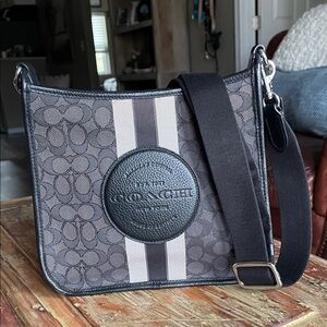 Coach Signature Black and Gray Messenger Bag